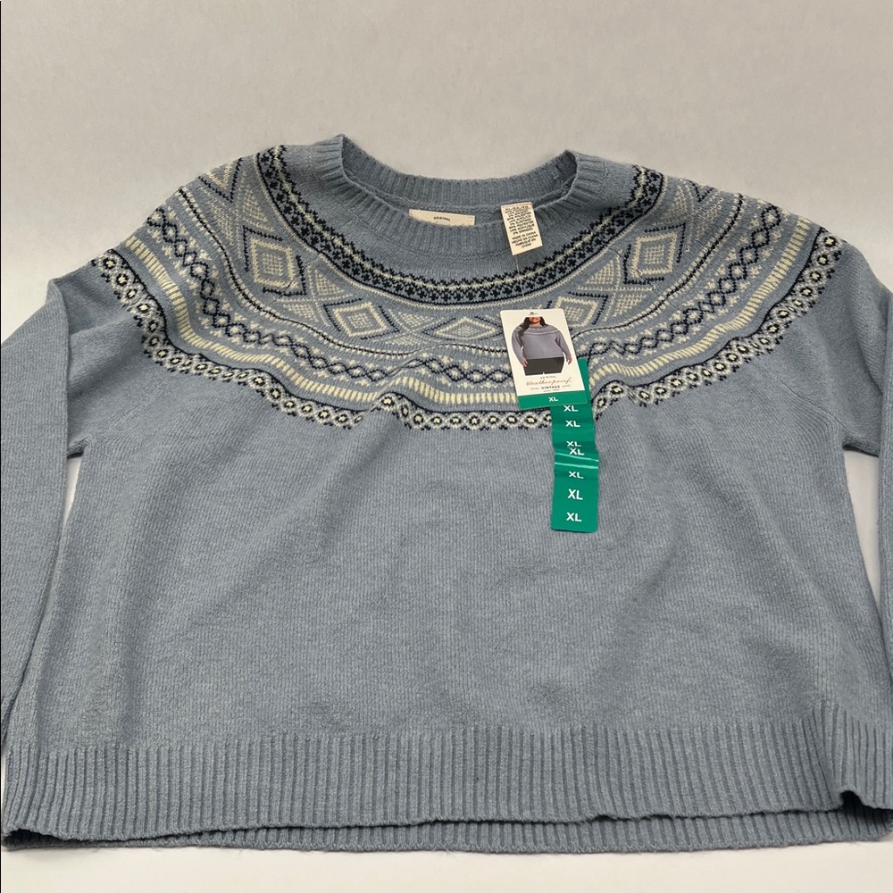 Weatherproof Blue Patterned Women's Sweater